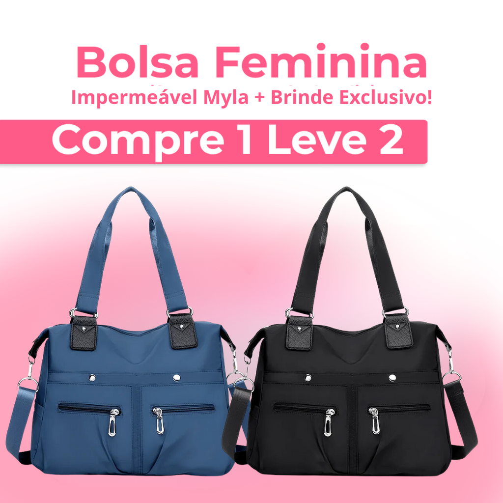 Bolsa Feminina Impermeável Myla + Brinde Exclusivo! (COMPRE 1 E LEVE 2)