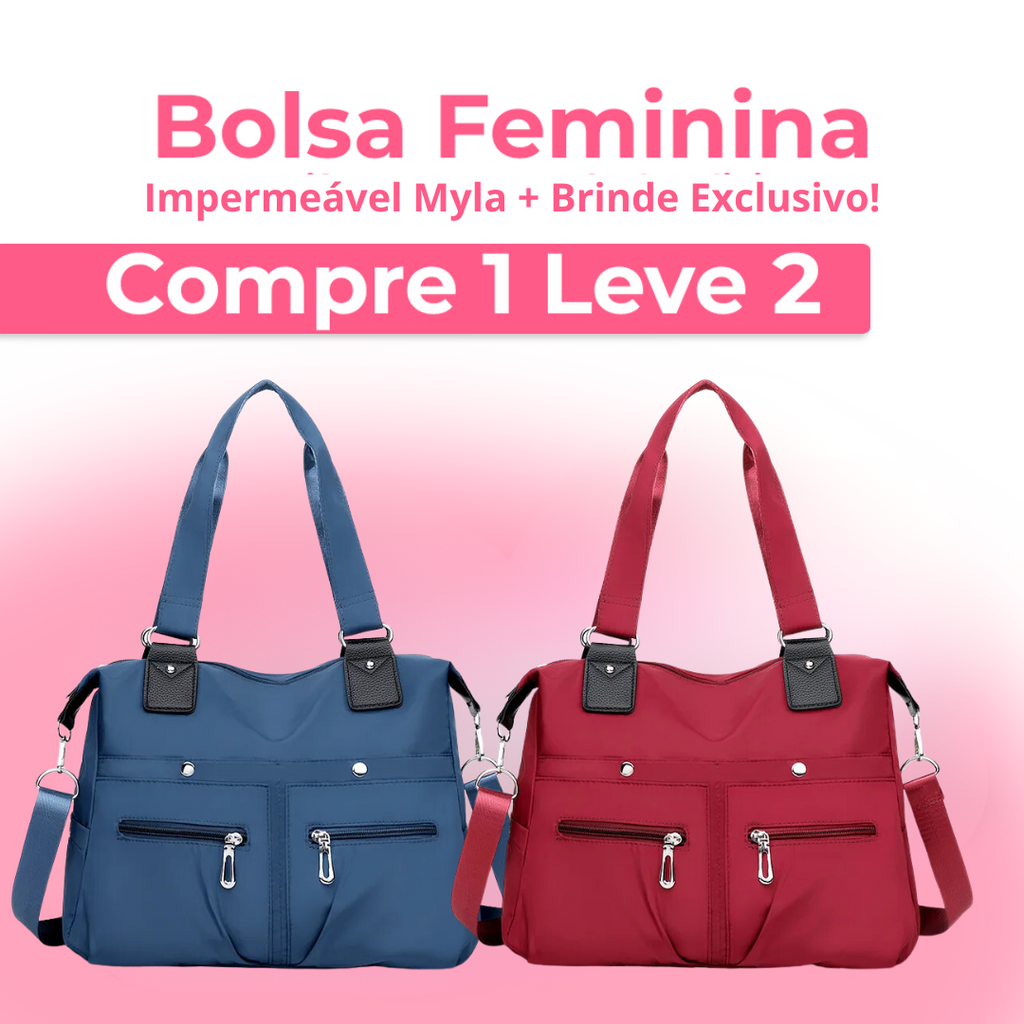 Bolsa Feminina Impermeável Myla + Brinde Exclusivo! (COMPRE 1 E LEVE 2)