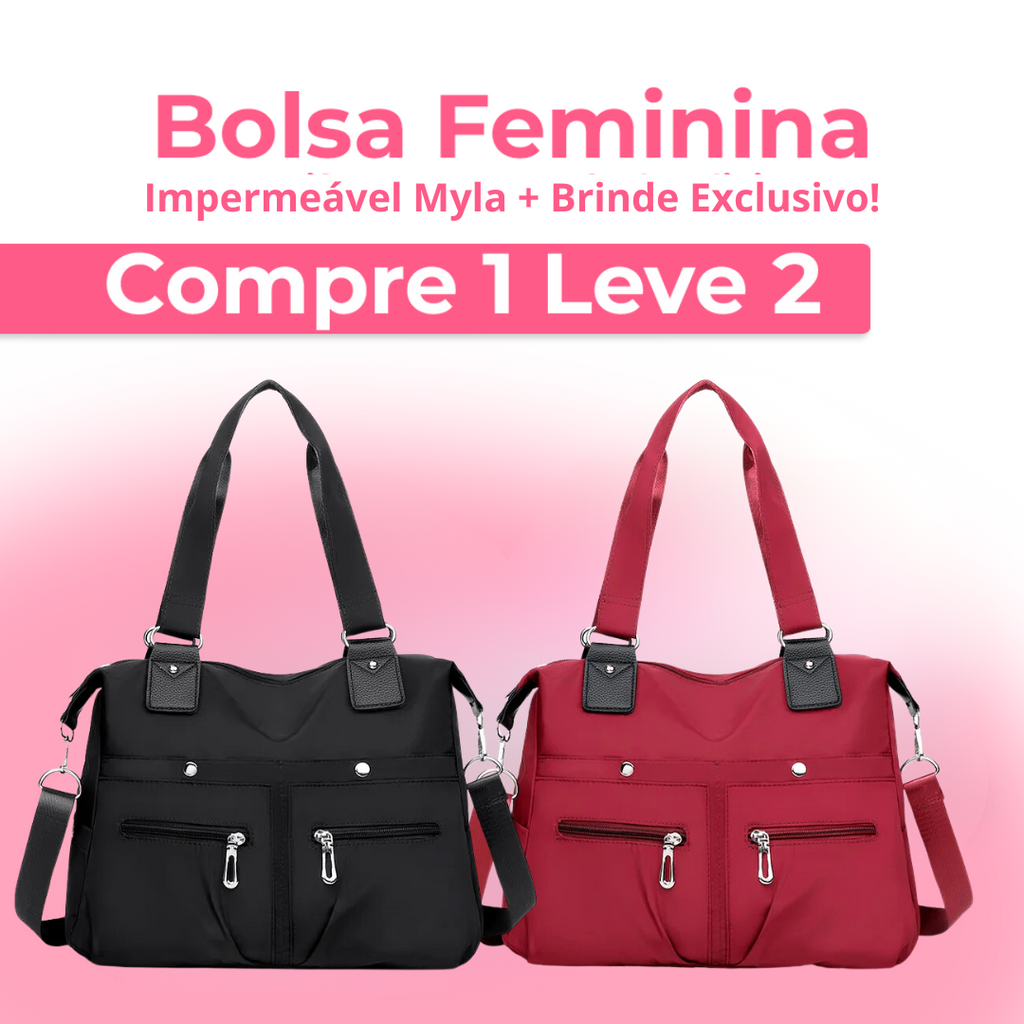 Bolsa Feminina Impermeável Myla + Brinde Exclusivo! (COMPRE 1 E LEVE 2)