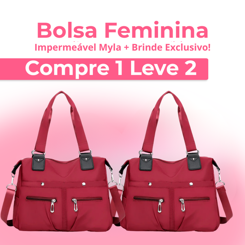 Bolsa Feminina Impermeável Myla + Brinde Exclusivo! (COMPRE 1 E LEVE 2)