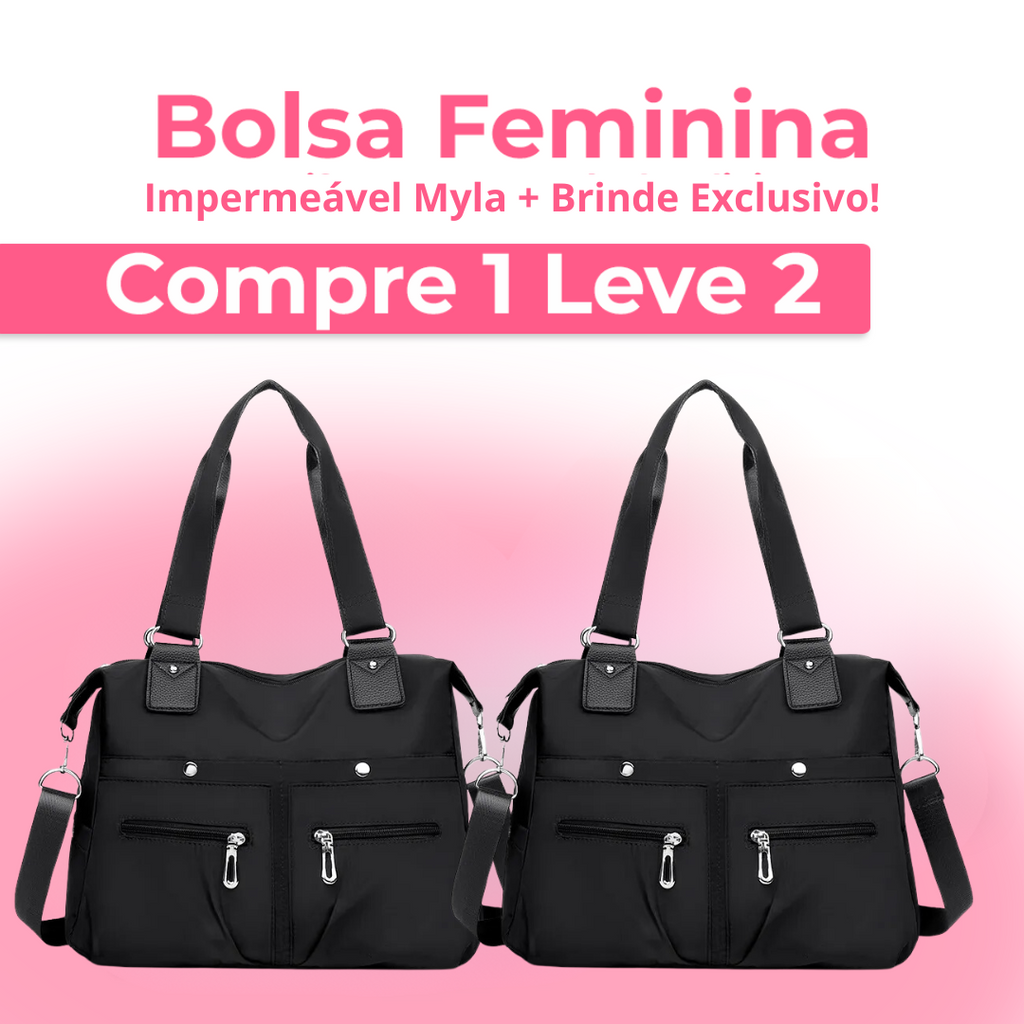 Bolsa Feminina Impermeável Myla + Brinde Exclusivo! (COMPRE 1 E LEVE 2)