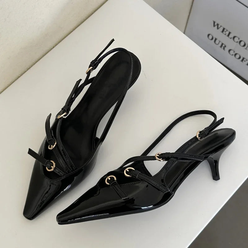 Sapato Scarpin Slingback Salto Baixo